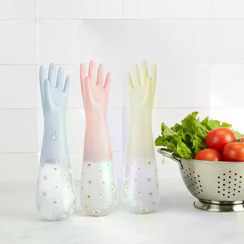 Floral Pattern Household Latex - Rubber Glove Cleaning 评论和价格