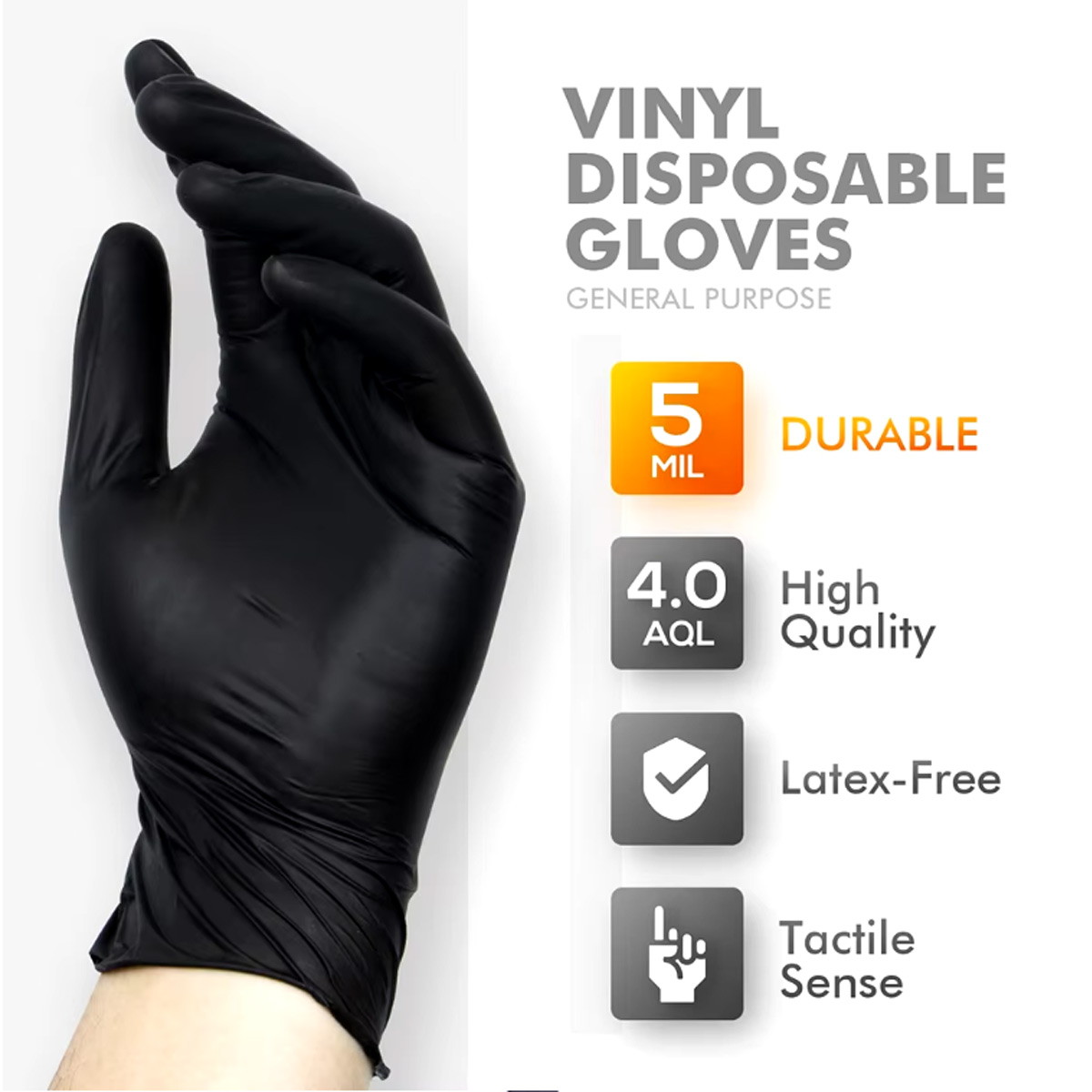 20/50/100pcs Black Vinyl Glove - Rubber Glove Cleaning 评论和价格