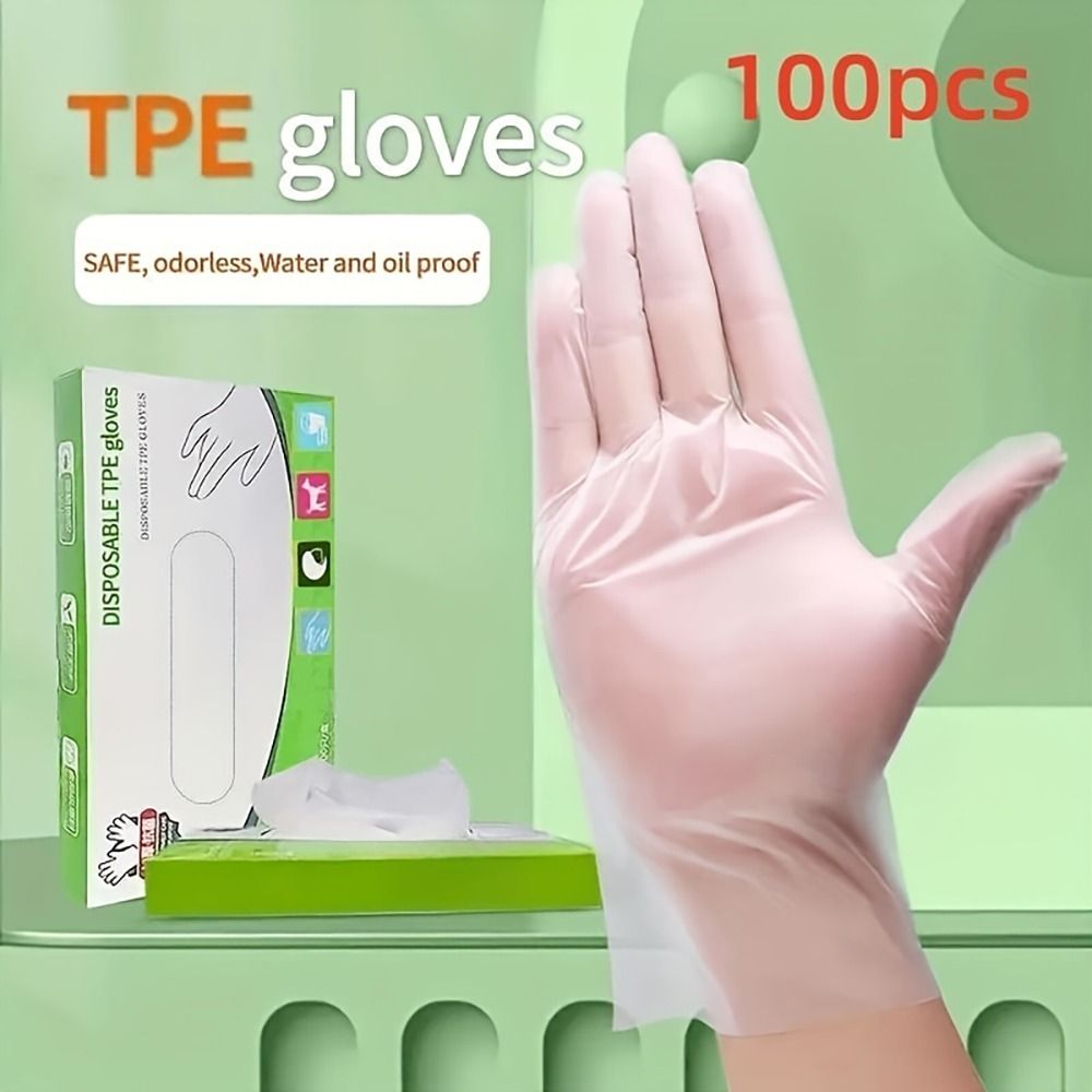 100Pcs Latex Free Gloves TPE D - Latex Disposable Glove 评论和价格