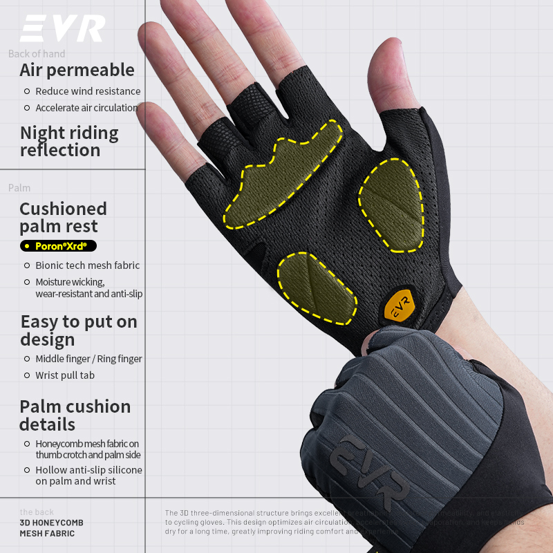 EVR Summer Men's Cycling Glove - Cycling Glove Padded 评论和价格