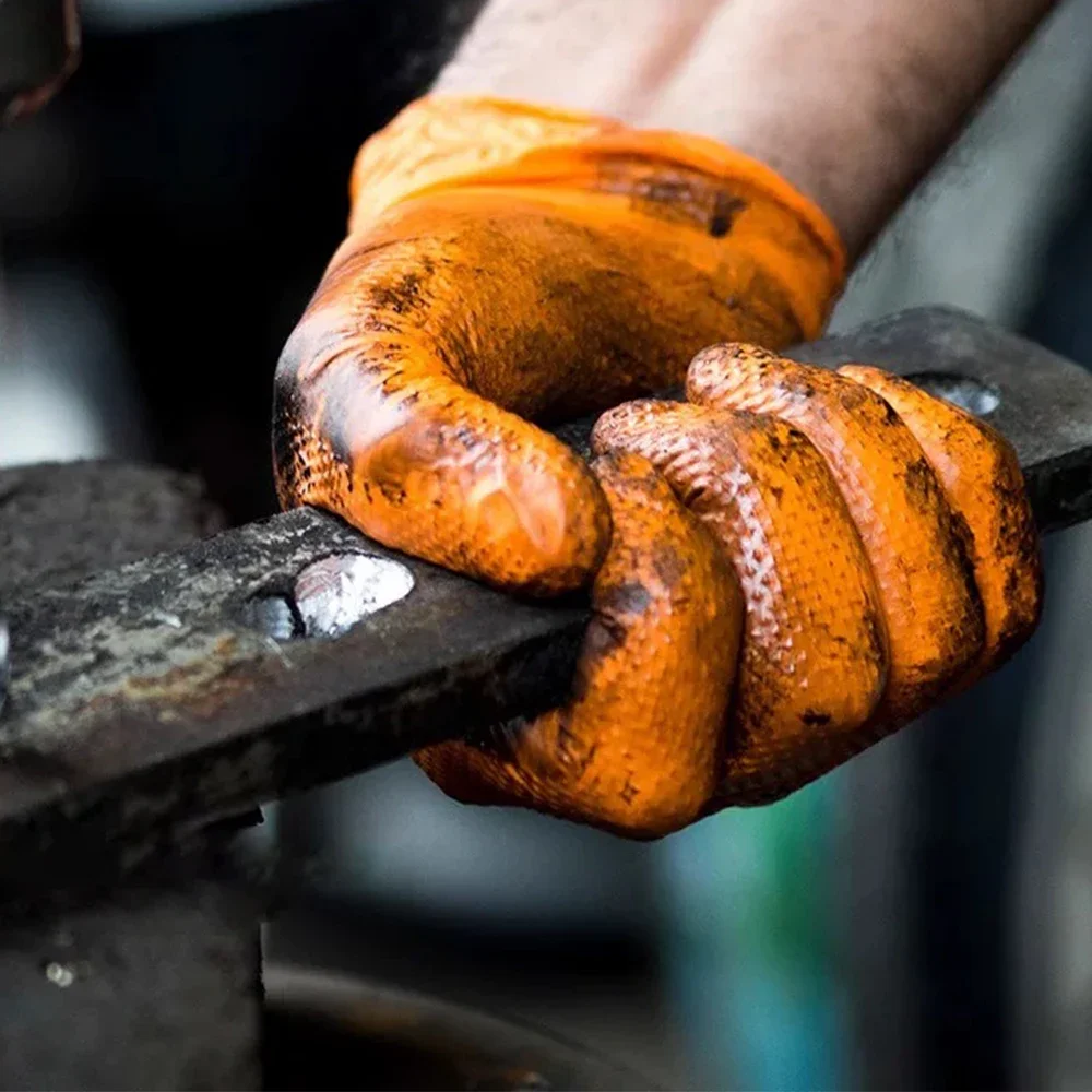 Heavy Duty Orange Nitrile Glov - Nitrile Mechanic Glove 评论和价格