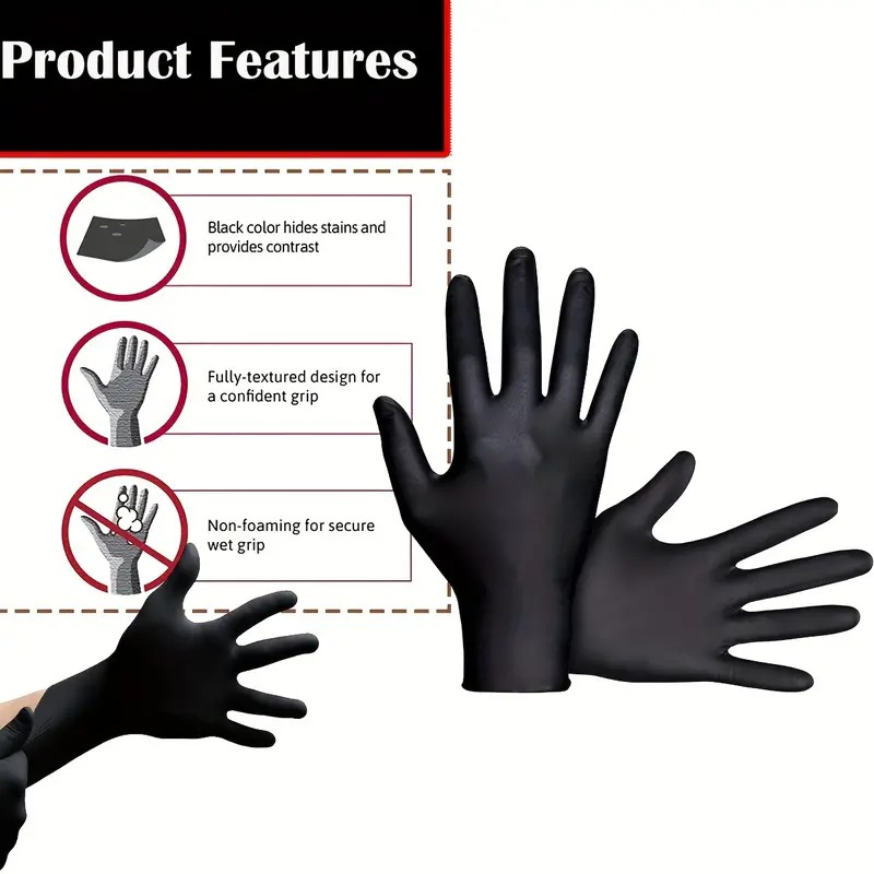 Black Disposable Nitrile Glove - Nitrile Mechanic Glove 评论和价格