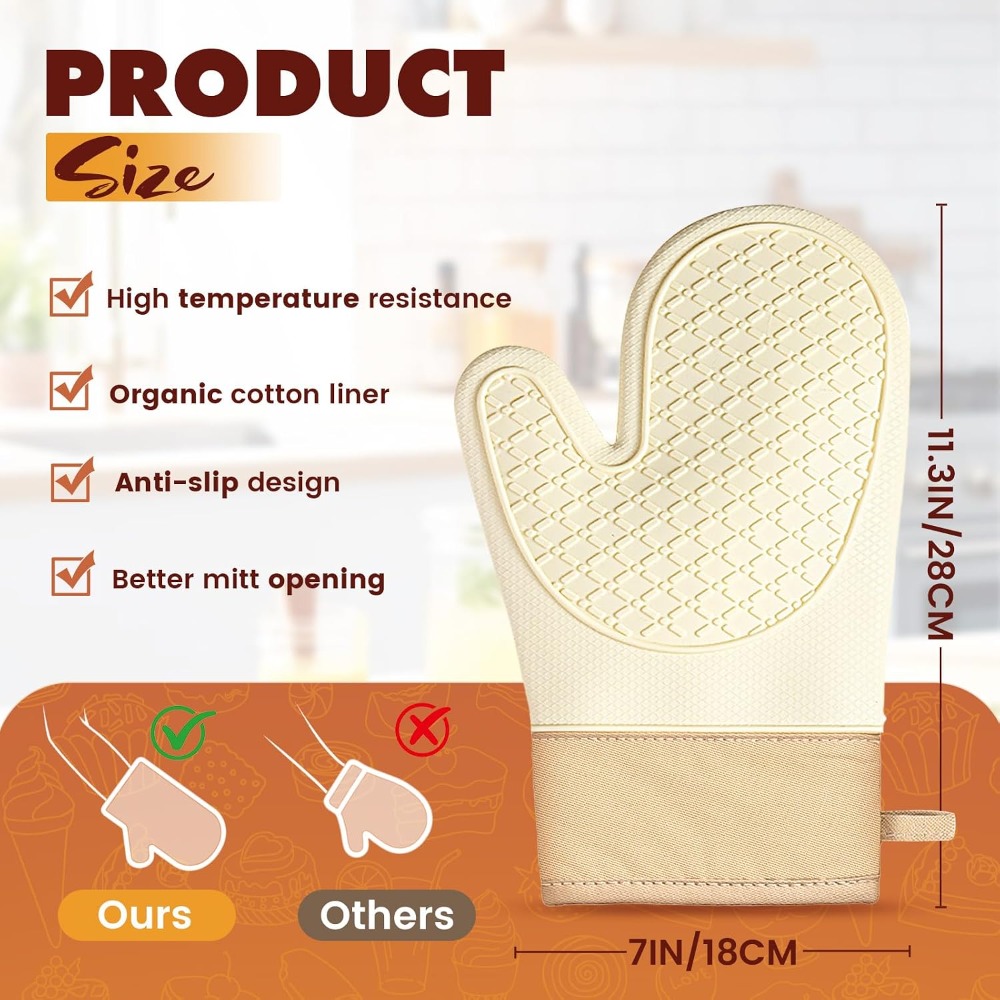 Silicone Heat Resistant Oven M - Oven Mitt Silicone 评论和价格