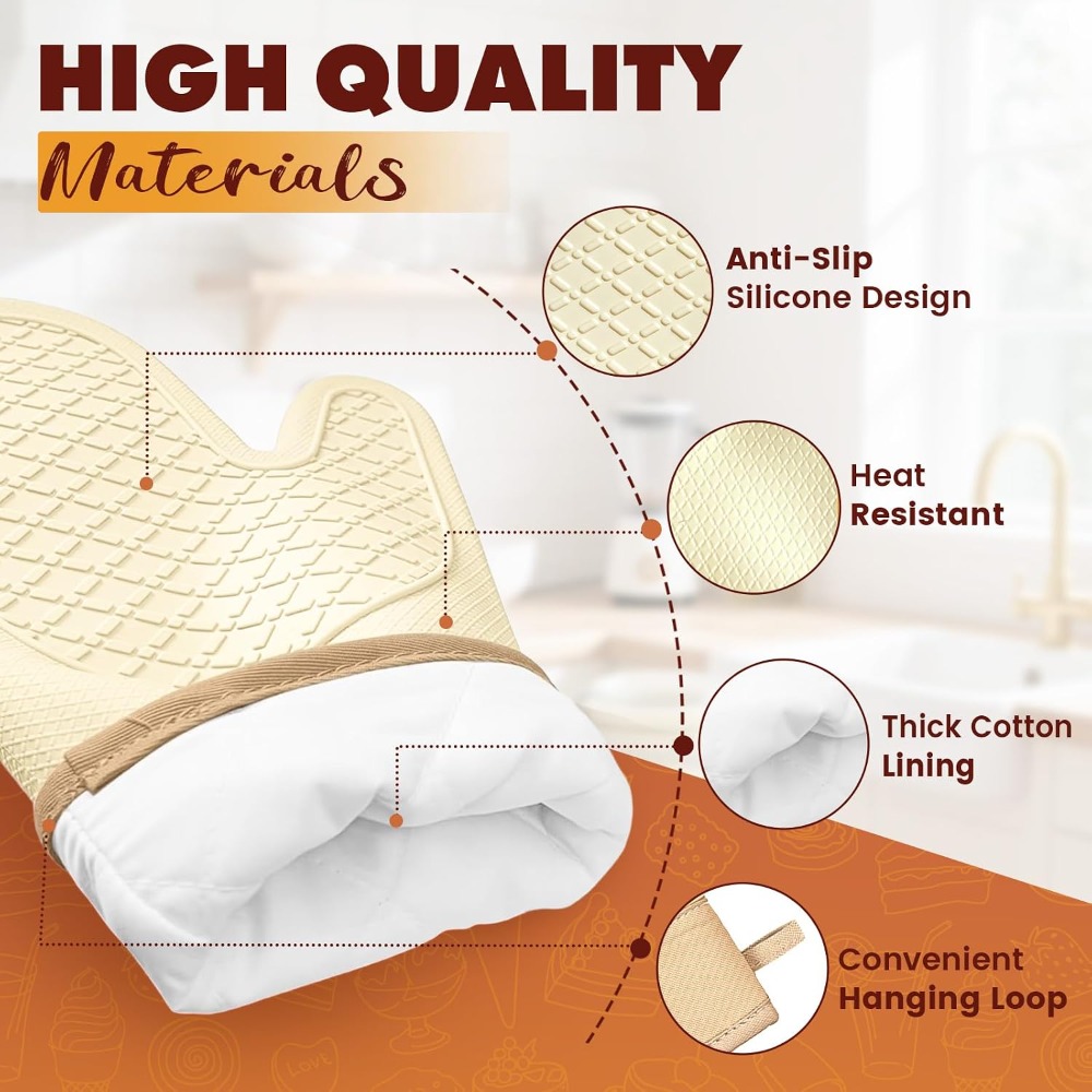 Silicone Heat Resistant Oven M - Oven Mitt Silicone 评论和价格
