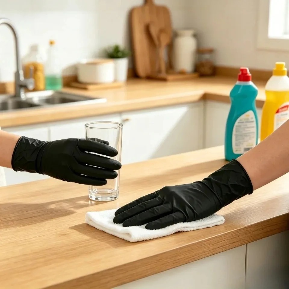 100PCS/Box Black Nitrile Glove - Latex Disposable Glove 评论和价格