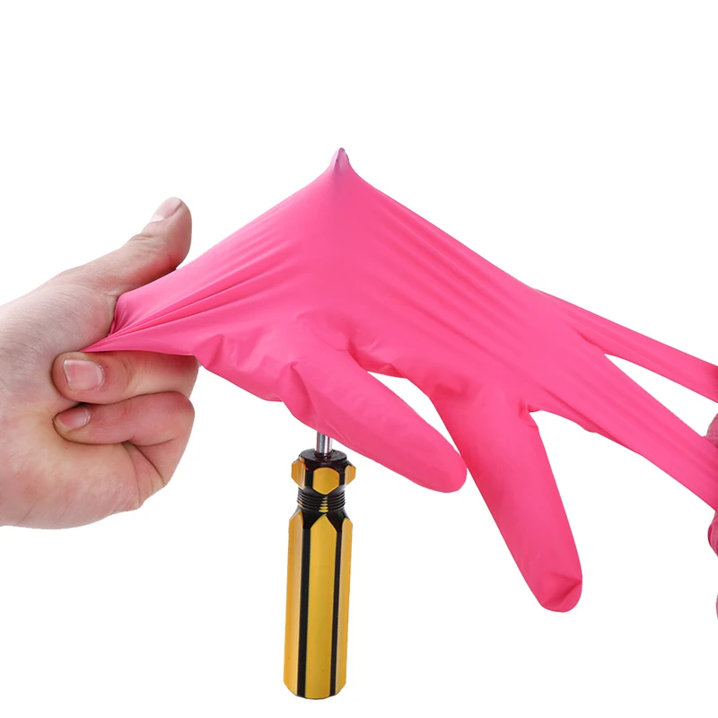 Pink Black Disposable Nitrile  - Nitrile Mechanic Glove 评论和价格