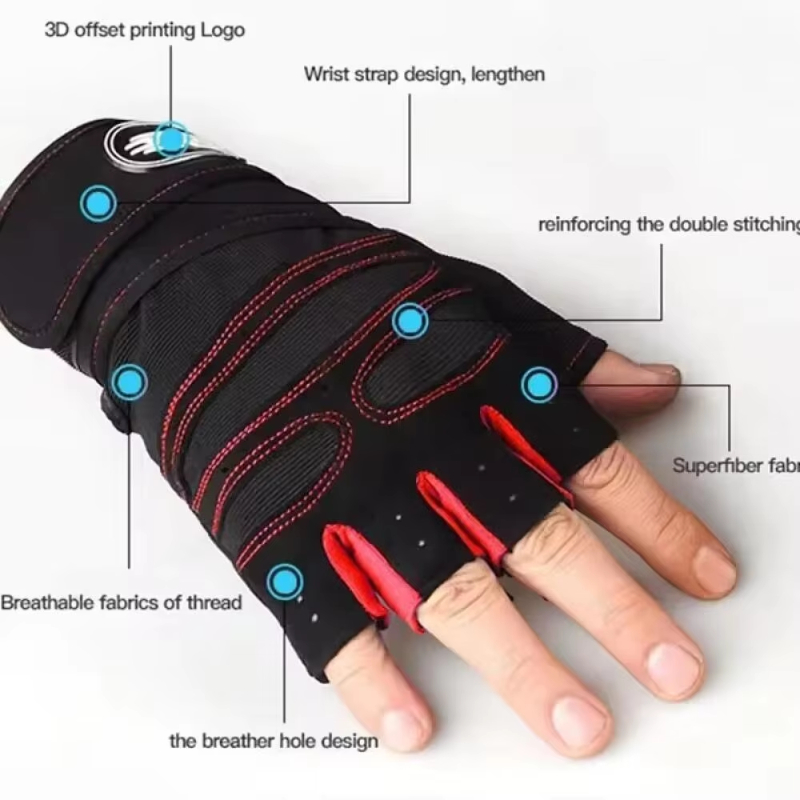 Fitness Half Finger Gloves Men - Cycling Glove Padded 评论和价格