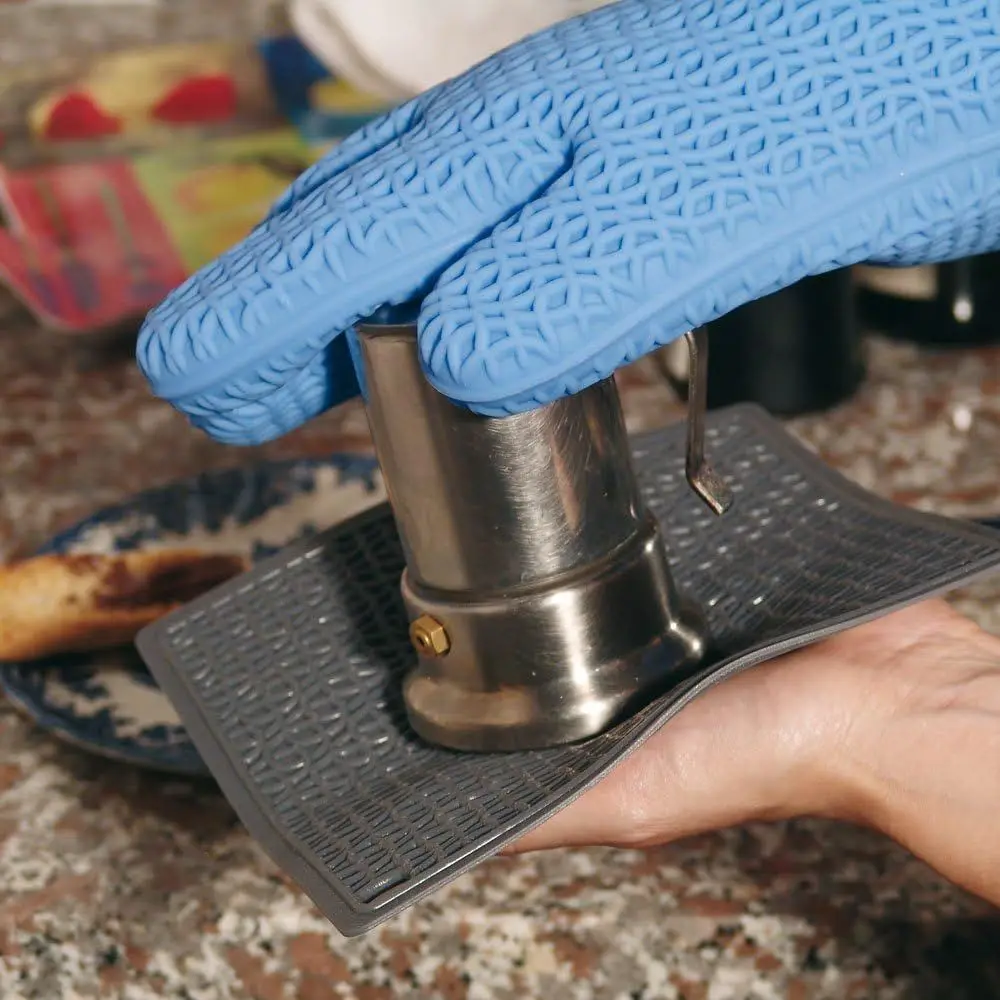 Grey Textured Silicone Oven Mi - Oven Mitt Silicone 评论和价格